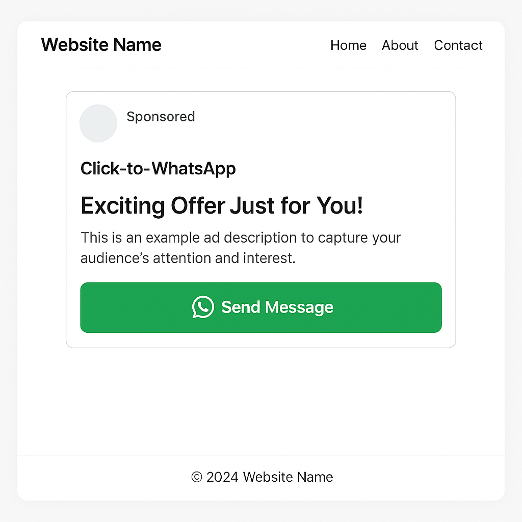Click to WhatsApp ad on Website