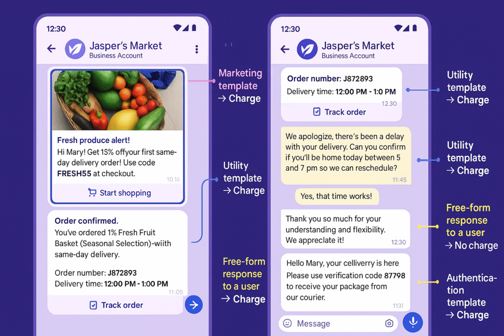 WhatsApp template categories