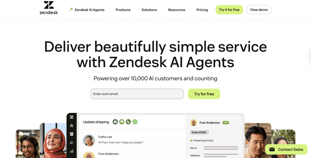 Zendesk alternative to Intercom